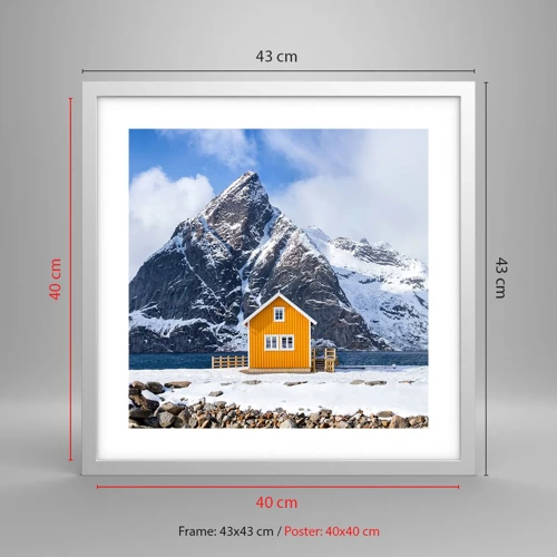 Poster in white frmae - Scandinavian Holiday - 40x40 cm
