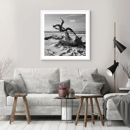 Poster in white frmae - Seaside Sculpture - 40x40 cm