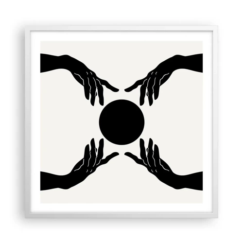Poster in white frmae - Secret Sign - 60x60 cm