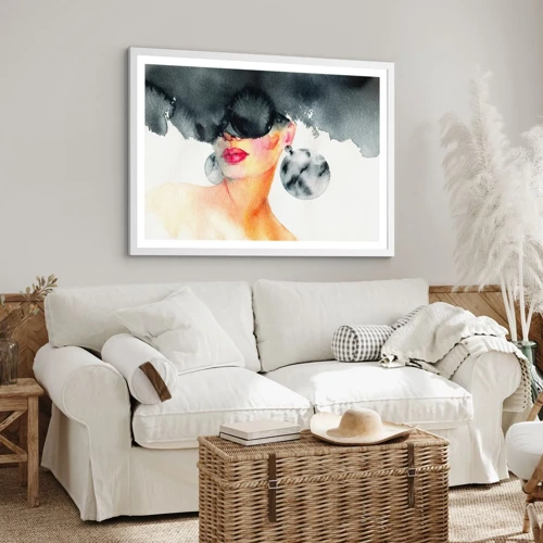 Poster in white frmae - Secret of Elegance - 100x70 cm