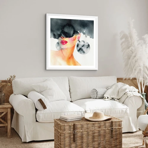 Poster in white frmae - Secret of Elegance - 30x30 cm