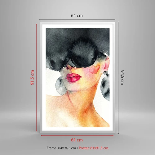 Poster in white frmae - Secret of Elegance - 61x91 cm