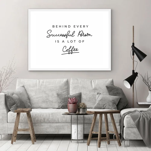 Poster in white frmae - Secret of Success - 100x70 cm