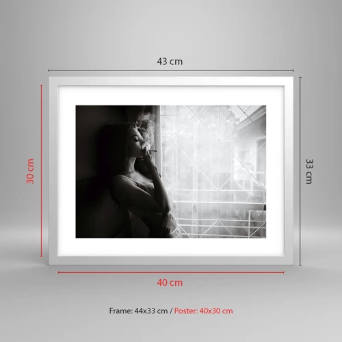 Poster in white frmae - Sensual Moment - 40x30 cm