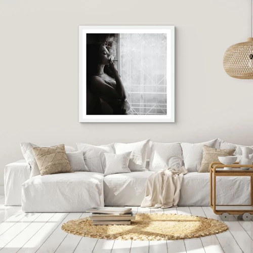 Poster in white frmae - Sensual Moment - 60x60 cm