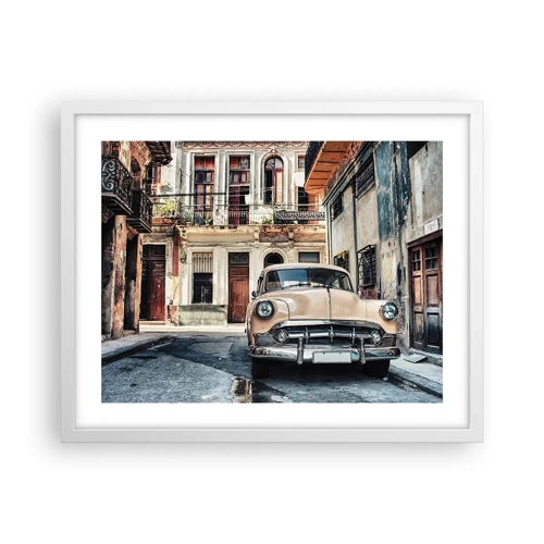 Poster in white frmae - Siesta in Havana - 50x40 cm