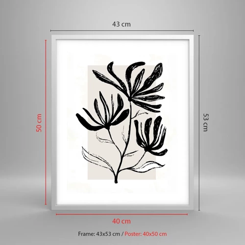 Poster in white frmae - Sketch for a Herbarium - 40x50 cm