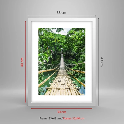 Poster in white frmae - Small Bridge over the Green - 30x40 cm