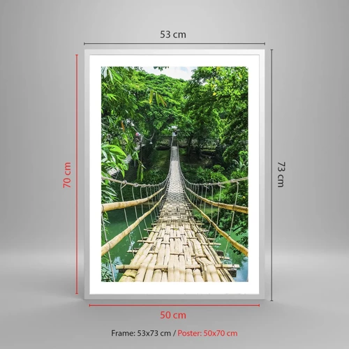Poster in white frmae - Small Bridge over the Green - 50x70 cm