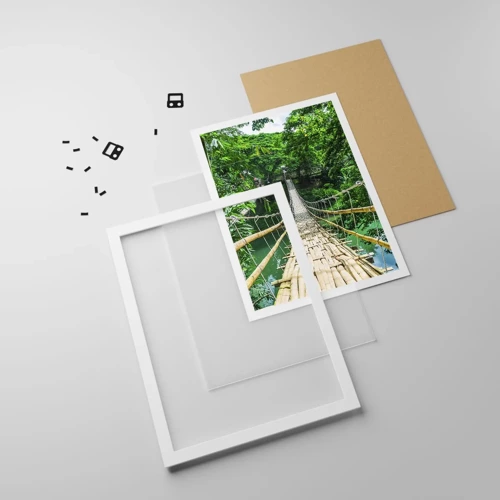 Poster in white frmae - Small Bridge over the Green - 50x70 cm