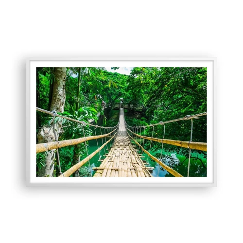 Poster in white frmae - Small Bridge over the Green - 91x61 cm