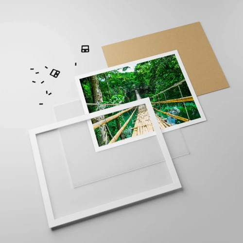 Poster in white frmae - Small Bridge over the Green - 91x61 cm