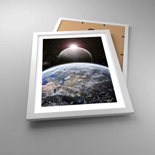 Poster in white frmae - Space Landscape - Sunrise - 30x40 cm