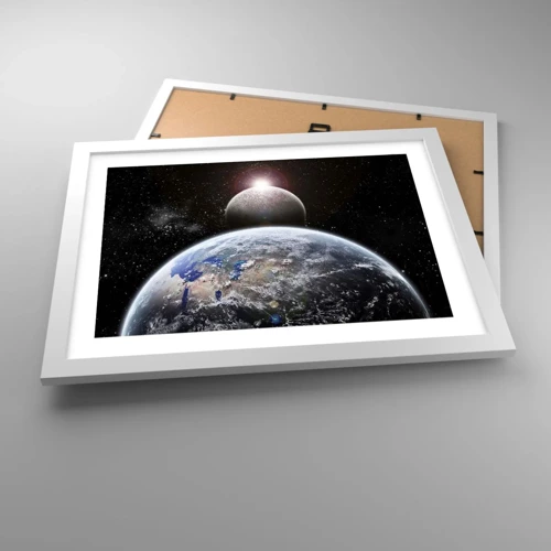 Poster in white frmae - Space Landscape - Sunrise - 40x30 cm