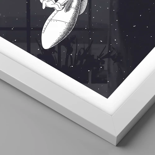 Poster in white frmae - Space Surfer - 30x40 cm