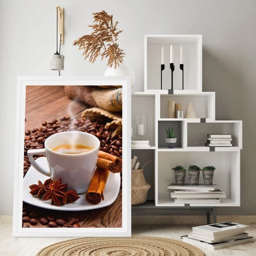 Poster in white frmae - Spicy Flavour and Aroma - 70x100 cm