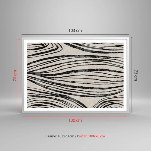 Poster in white frmae - Spillover of Lines - 100x70 cm