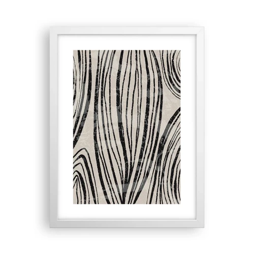 Poster in white frmae - Spillover of Lines - 30x40 cm