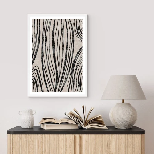 Poster in white frmae - Spillover of Lines - 30x40 cm