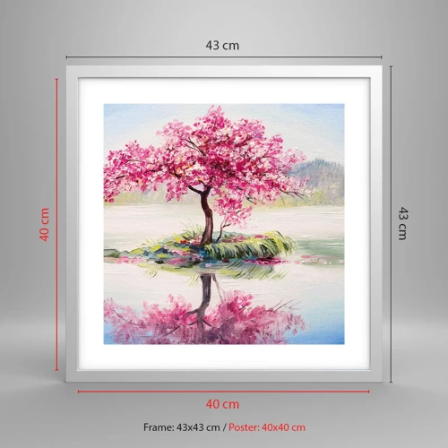 Poster in white frmae - Spring Holiday - 40x40 cm