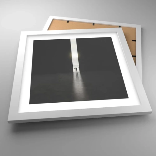 Poster in white frmae - Step to Bright Future - 30x30 cm