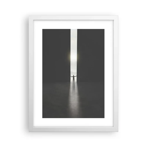 Poster in white frmae - Step to Bright Future - 30x40 cm