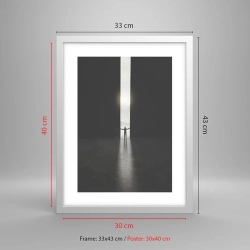 Poster in white frmae - Step to Bright Future - 30x40 cm