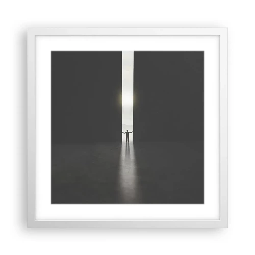 Poster in white frmae - Step to Bright Future - 40x40 cm