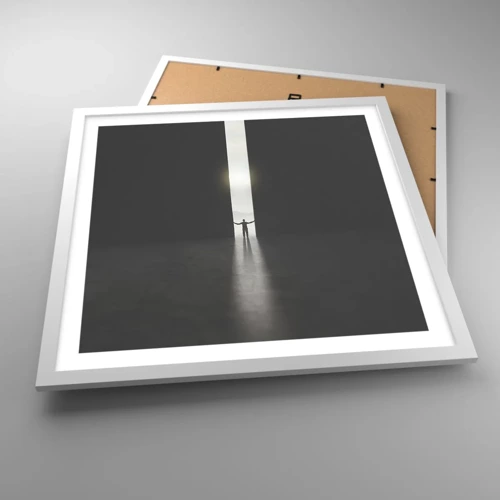 Poster in white frmae - Step to Bright Future - 50x50 cm