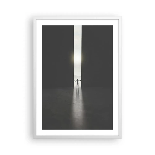 Poster in white frmae - Step to Bright Future - 50x70 cm