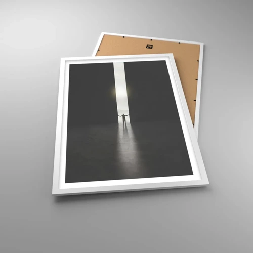 Poster in white frmae - Step to Bright Future - 50x70 cm