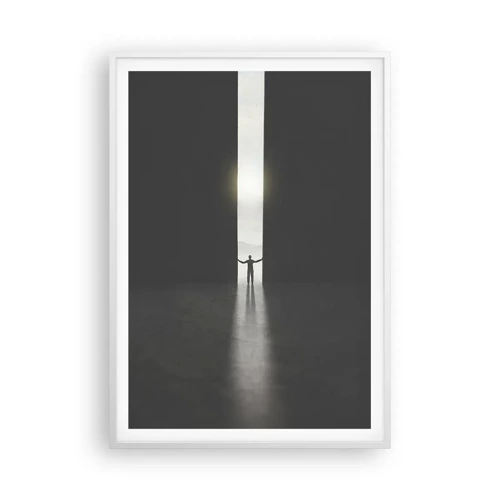 Poster in white frmae - Step to Bright Future - 70x100 cm