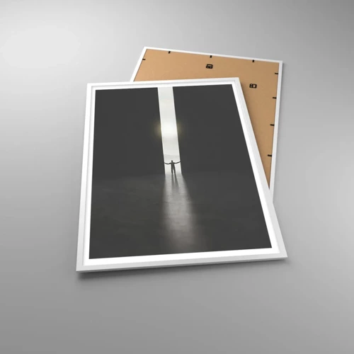 Poster in white frmae - Step to Bright Future - 70x100 cm