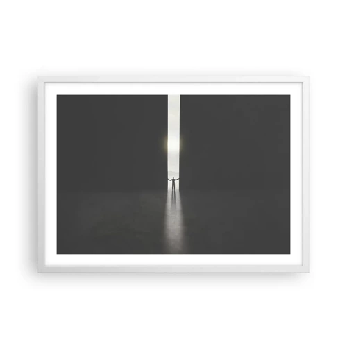 Poster in white frmae - Step to Bright Future - 70x50 cm