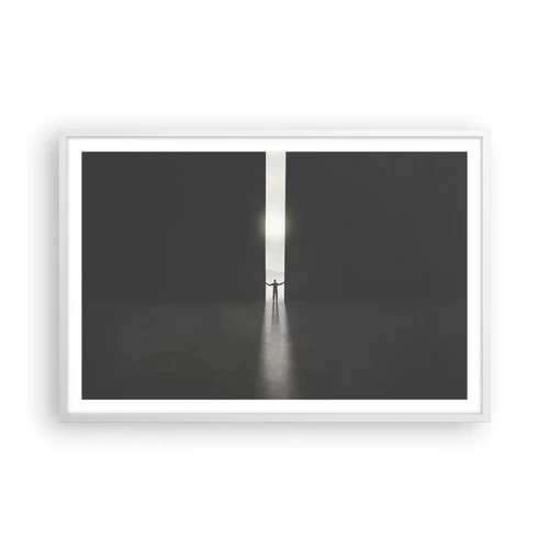Poster in white frmae - Step to Bright Future - 91x61 cm