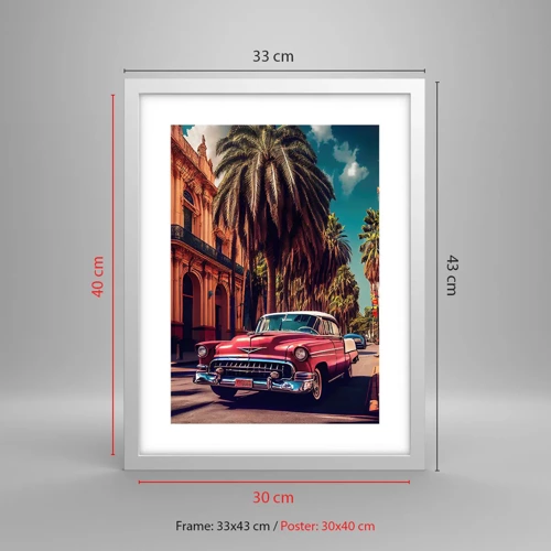 Poster in white frmae - Still in Havana - 30x40 cm