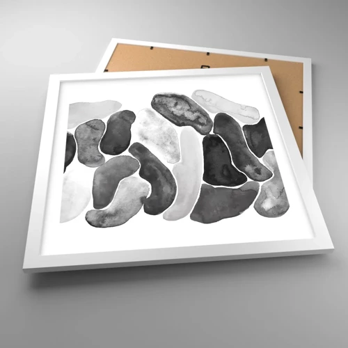 Poster in white frmae - Stone Abstract - 40x40 cm