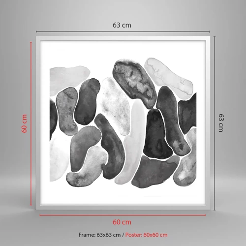 Poster in white frmae - Stone Abstract - 60x60 cm