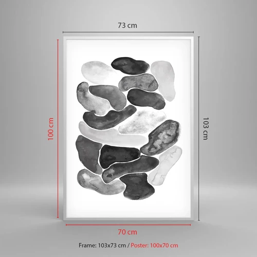 Poster in white frmae - Stone Abstract - 70x100 cm