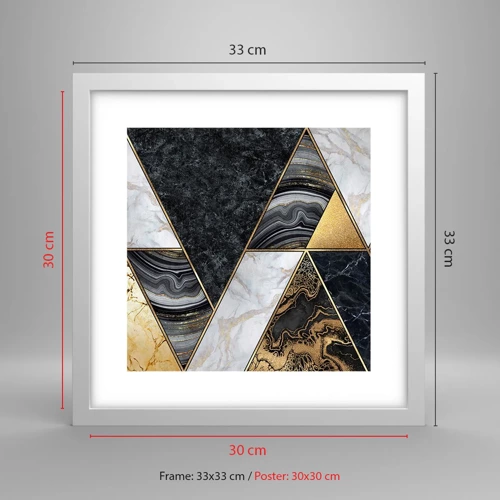 Poster in white frmae - Stone on Stone - 30x30 cm