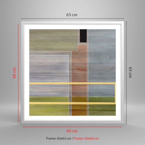 Poster in white frmae - Straight and Calm - 60x60 cm