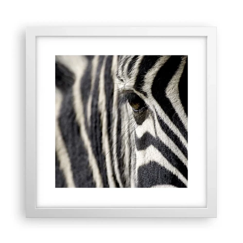 Poster in white frmae - Striped Portrait - 30x30 cm