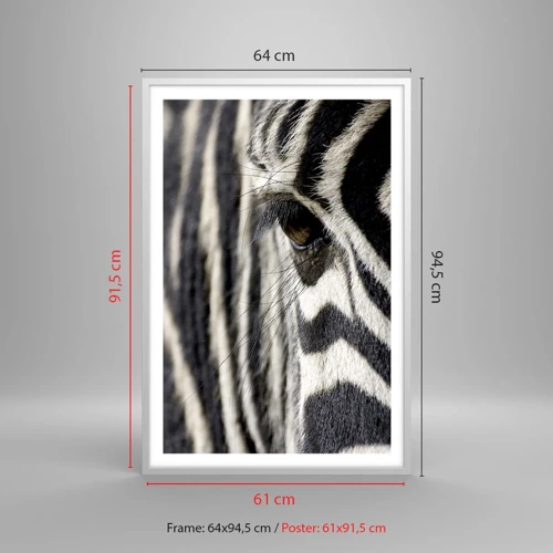 Poster in white frmae - Striped Portrait - 61x91 cm