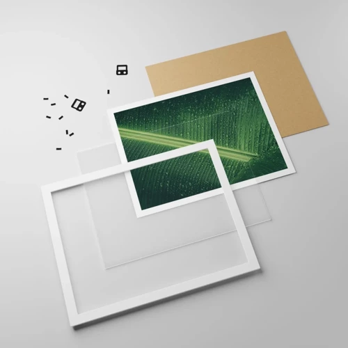 Poster in white frmae - Structure of Green - 70x50 cm