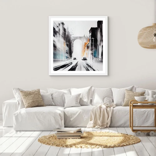 Poster in white frmae - Study of a City: Architecture and Movement - 30x30 cm