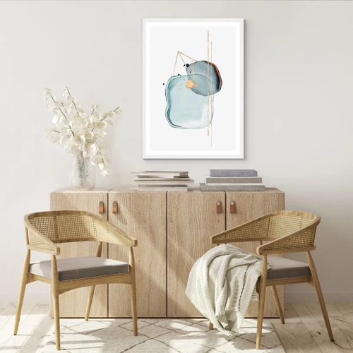 Poster in white frmae - Study of a Raindrop - 70x100 cm