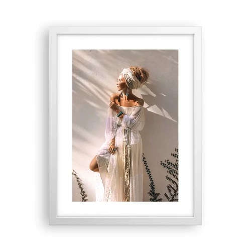 Poster in white frmae - Sun and Girl - 30x40 cm