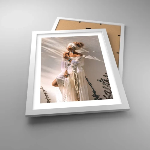 Poster in white frmae - Sun and Girl - 30x40 cm