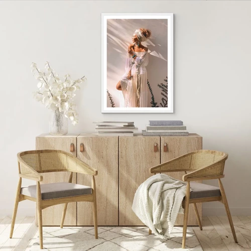 Poster in white frmae - Sun and Girl - 70x100 cm