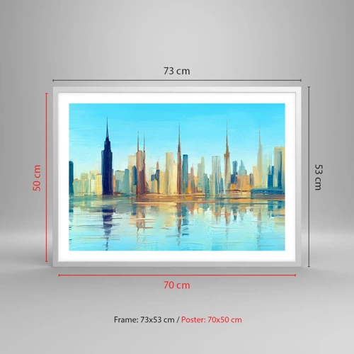 Poster in white frmae - Sunny Metropolis - 70x50 cm